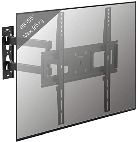 VCM Universal TV Halterung | VESA Wandhalterung | Halter ausziehbar schwenkbar neigbar | Belastbarkeit bis zu 25kg - B-SN400 Schwarz