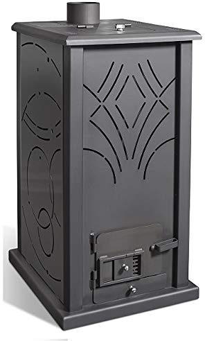 Sartén de granos de 13 kW, sin electricidad, Independiente, rendimiento, silencioso, económico y ecológico, calefacción biomasa, pellets, granulados de madera, depósito de 18 kg, hornillo no