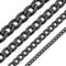 ChainsHouse Choker Damen Kette aus Edelstahl Panzerkette 5mm Halskette 36cm Klassische Kubanische Kette Schwarz Mädchen Stabile Kette ohne Anhänger Gliederkette Halsband Halsschmuck für Kinder