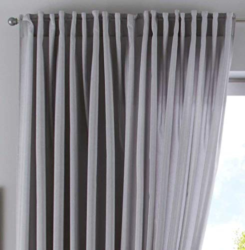 Vorhang Verdeckte Schlaufen Cationic »JENA« HxB 250x300 cm Silber Blickdicht Leinen Optik Gardine Meliert Gardinenband mit Raffhalter, 2019037