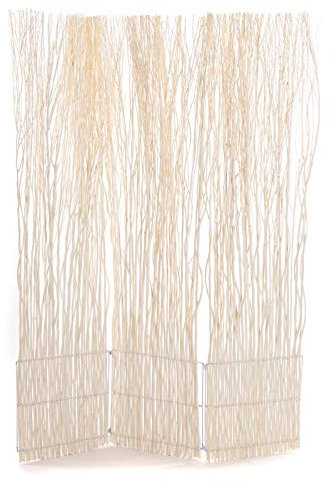DESIGN DELIGHTS Weiden RAUMTEILER Nature 2 | 170x120 cm (HxB), Weidenholz, 3-teilig, geblichen | Äste Paravent, Wohnzimmer Raumtrenner, Holz Trennwand, Raum Sichtschutz