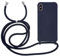 MyGadget Strap Case for Apple iPhone Xs Max - Crossbody Phone Cover - TPU Silicone Case with Neck Holder - Cord Lanyard Carrier with Rope in Dark Blue