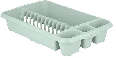 Wham Silver Sage High Grade 47x27cm Plastic Dish Drainer Plate and Cutlery Rack Holder