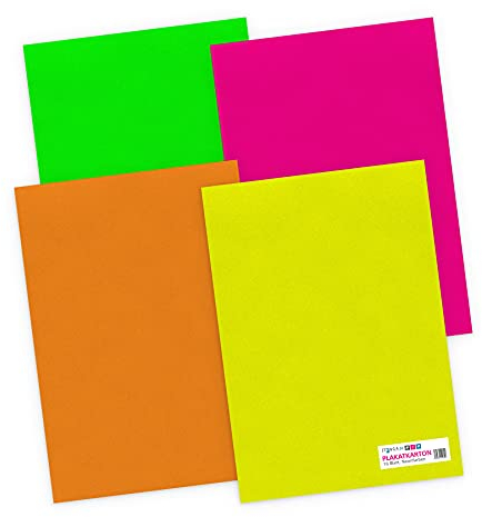 itenga Fotokarton 10 Blatt A4 300 g/qm - Tonpapier Tonkarton Druckerpapier Bastelpapier Bogen durchgefärbt zum kreativen Gestalten und Basteln (neon)
