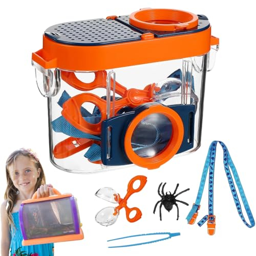 Forscherset für Kinder Insekt Viewer Box 4.5X Lupe Insekten Sammelbox Kinder Insekten Dose Draussen Forscherset Natur Erkundung Outdoor Bug Catcher Container Für Wissenschaft Natur Erkundung