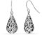 LeCalla 925 Sterling Silber Lacy Floral Teardrop Ohrhänger für Teenager Frauen