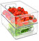 Herrfilk Kühlschrank Organizer 2er Set, Durchsichtig Stapelbare Aufbewahrungsbox mit Griff, Tidy Fridge Organizer Set, Kühlschrankbox Set für Küchen, Küchenschrank, Schränke -BPA Frei, Mittel