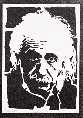 moreno-mata Echtes Handgemachtes Graffiti Albert Einstein Aesthetic Poster & Kunstdrucke Bilder Plakat Handmade Deko Wandbilder Wohnzimmer Wanddeko Geschenke für Männer und Frauen