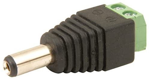 Auline 10 x Male 12v DC Power Plug Connector 2.1mm x 5.5mm Screw On Terminal Block for CCTV Security Camera LED Lighting