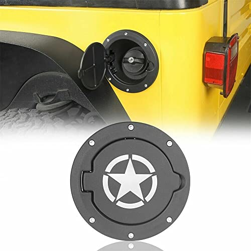 TDHLW Tankdeckelabdeckung Tankdeckel Außenzubehör für Jeep Wrangler TJ 1997–2006,Pentagram