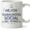 MUGFFINS Tazas para TRABAJADORA SOCIAL mujer - En Español - Mejor del Mundo - 11 oz / 330 ml - Regalo original y divertido