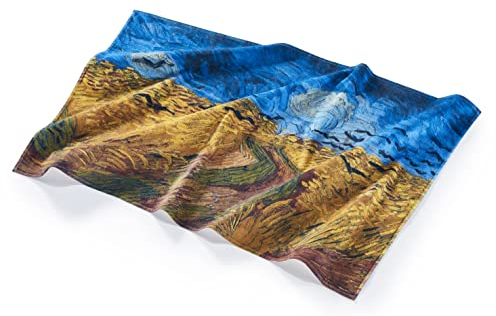 Musearta Unisex Strandhandtuch mit dem Motiv Wheatfield with Crows des Künstlers Vincent Van Gogh aus Baumwolle in der Größe 90x150 cm, BT-VG-WW-V424410