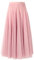 shownicer Femme Jupe Longue Tutu Tulle Jupon Taille Elastique Jupe Danse Vacances Cérémonie Été Élégant Couleur Unie A Rose 3XL