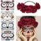 Halloween Karneval Tag der Toten Rose Kopfschmuck mit Temporären Gesichts Tattoo Totenkopf,Dia de Los Muertos Kostüm Damen,Tag der Toten Halloween Fasching Accessoires Damen