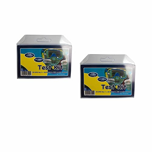 well2wellness® 2 x Pooltester Test Kit Chlor/pH mit je 20 Messtabletten DPD No. 1 (Chlor) + Phenol Red Rapid (pH)