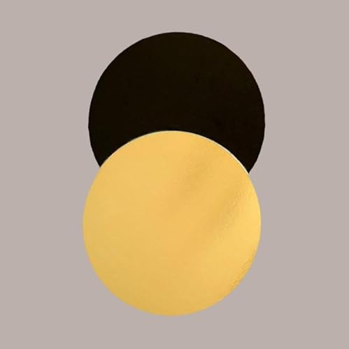 Lucgel Disco Vassoio Rigido Sottotorta Oro Nero Diametro 28 cm | Cartone, Bordo Liscio, 10 Kg