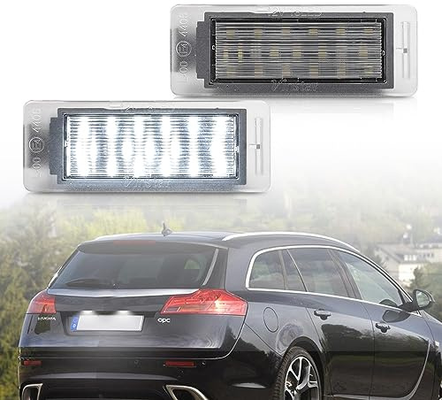 NSLUMO 2X kennzeichenbeleuchtung LED-Nummernschildbeleuchtung passend für Opel Insignia A Sports Tourer Mokka Ampera-e LED-Kennzeichenbeleuchtung Parkplatzlampe | Mokka X, Ampera-e 2009-2021, weiße Ersatzlampen, 2PCS