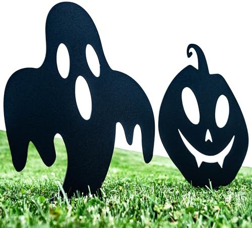 Shadow Casting Ghost Jack-o-lantern Garden Stake | Outdoor Halloween Decor