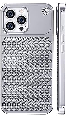 VALRION Kompatibel mit iPhone 15 Pro Max, Aluminiumlegierung, Wärmeableitung, atmungsaktiv, kühlend, hohl, randlos, Aromatherapie-Hülle für Männer und Frauen, schlanke, stoßfeste Handyhülle