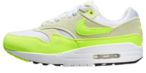 Nike Damen Air Max 1 '87 Sneaker, White Volt Sea Glass Black, 42 EU