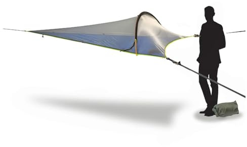 Tentsile UNA V3 Solo Tree Tent Hammock, 1-Person Capacity, Anti-Roll System, Ratchet and Straps Included, Portable Tree House Shelter, Designed in The UK (Dark Green)