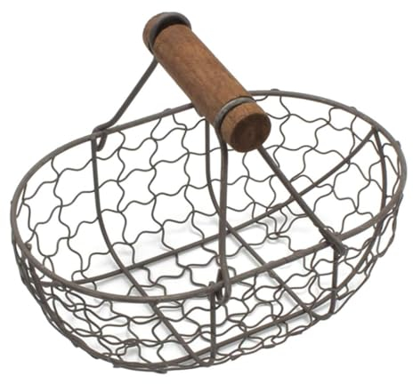 Corbeille à pain vintage polyvalente, porte-fruits en métal él et récipient de rangement r – Panierécoratif chic en fer avec poignée en fil – Idéal pour la cuisine et l'organisation de la maison