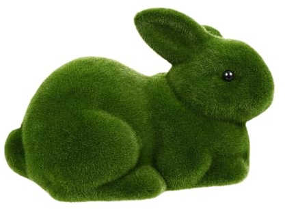 AOKWAWALIY Simulation Kaninchen hasenfiguren animal figures Geschenkidee Ostern osterpresente Ornament Partyhase beflockter Osterhase Hängematte Dekorationen Rasen schmücken Moos Schaum