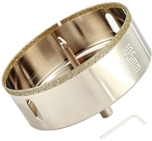 DaduoRi–Scie cloche diamant de 105mm avec foret pilote, pointe pour carrelage de 105mm avec foret de guidage au centre pour verre, porcelaine, carrelage, céramique, marbre et granit