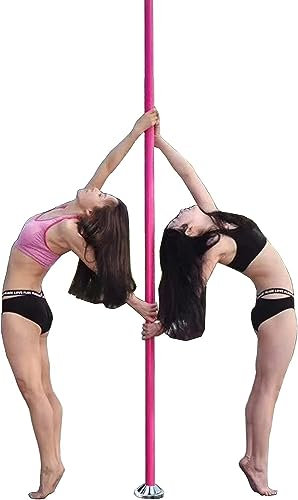 Pole Dance Pole Hochleistungs-Pink-Silikon-Tanzstange für zu Hause, abnehmbare und verstellbare, drehbare, statische, tragbare Pole-Dance-Stange, Stripper-Stange für Training und Übung (Farbe: Si