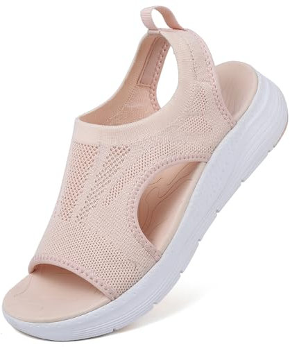 DimaiGlobal Sandali Donna Estive Comodi Ortopedici con Punta Aperta Scarpe Lavabili Sandalo Sportivo Scarpe con Zeppa 37EU Rosa