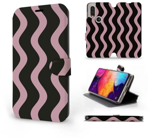 MOBIWEAR | Slim FLIP Case | Kompatibel mit Motorola One Vision, Made in EU handyhülle, Premium Schutzhülle, Transparent TPU Silicon, Book Style Hülle, Tasche - VA54S
