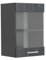 Vicco Armario de Cocina con Vidrio R-Line, Hormigón Negro/Antracita, 40 cm