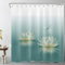 LB Zen-Blume Duschvorhang 180x200cm(BxH) Libellen-Seerose Antischimmel Wasserdicht Badezimmer Vorhänge, Japanisches Garten-Spa Extra Lange Polyester Stoff Bad Vorhang mit Haken