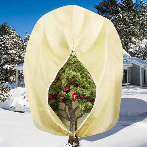 OAHAO Plant Covers Freeze Protection Large 250 * 360CM Winter Cold Frost Blankets for Plants Shrub Jacket with Zipper Drawstring Reusable Frost Cloth Plant Freeze Protection Tree Cover Bags