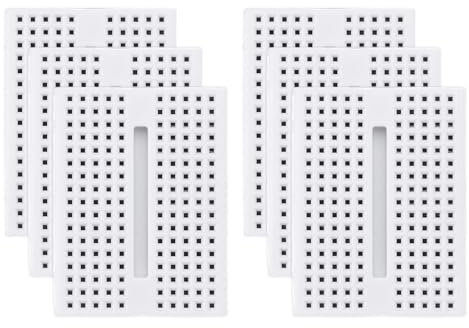 PATIKIL 6pcs Mini Breadboard, Solderless Breadboard Small Breadboard 170 Tie Points Prototype PCB Bread Board Electronics Self Adhesive Plates, SYB-170, White