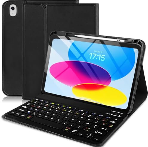 Keyboard Case for iPad 10th Generation 2022 / A16 11th Generation 2025 (10.9/11 inch),Bluetooth AZERTY Keyboard Case for iPad 10th Generation 2022/11th Generation 11-inch (A16) 2025