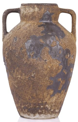 Wabi Sabi Decor Rustikale Vase mit 2 Griffen, Bauernhof-Blumentopf für Heimdekoration, Klassische Terrakotta-Vasen, geeignet für Heimdekoration, Wohnzimmerdekoration