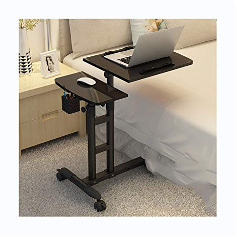 Table de lit roulante avec plateau inclinable et roulettes pour ordinateur portable