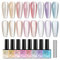 Magnetic Gel Nail Polish 9D Cat Magnet Eye Gel Polish Set with Magnet, Silver Blue Pink Glitter Chameleon Magnetic Gel Nail Varnish Soak Off UV Gel Nail Polish