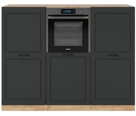 Vicco Küchenblock R-Line, Anthrazit Landhaus/Goldkraft Eiche, 180 cm ohne Arbeitsplatte