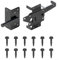 EpheyFIF Loquet de portail autobloquant robuste en acier pour jardin, piscine, clôture, mécanisme de sécurité, avec vis pour portes en bois, vinyle, aluminium, métal, noir