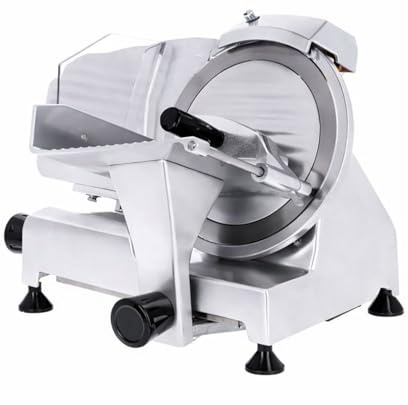 Trancheuse à Jambon Professionnelle Ø 300 mm – Grise – Semi-Automatique – Coupe 0,2 à 15 mm – 250 W