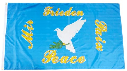 Fahne Flagge Friedenstaube grüner Zweig - Taube - Frieden - Peace - 90 x 150 cm