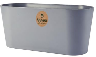 Vyveo - Blumentopf Varda - 18x10x11 - Dunkelgrau - Blumentopf für den Innen- und Außeneinsatz - Übertopf - Pflanztopf - Pflanzgefäß
