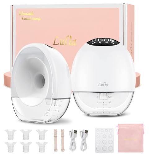 Lulia Tire Lait Electrique Main Libre Sans Fil, Double Pompe Portable
