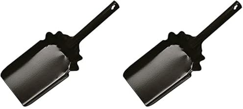 Amig - Recogedor Manual de Pala Mod.1 Metálico de Acero Acabado en Marrón - Resistente y Duradero Limpieza de Polvo, Basura, Ceniza u Hojas - Medidas: 145 x 100 mm (Paquete de 2)