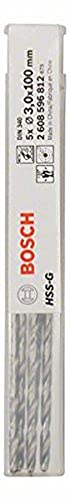 Bosch 5x PRO Metal HSS-G Spiralbohrer lang (für Nichteisenmetalle, Stahl, Ø 3,00 mm, Professional Zubehör Bohrmaschine/Schrauber)