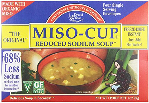 The Original Miso-Cup, Reduced Sodium Soup, 4 Single Servings, 7.2 g Each