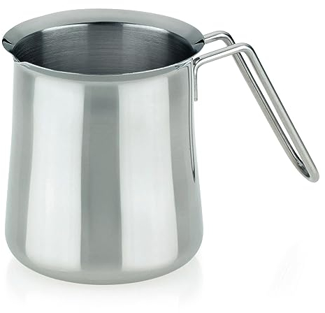 kela Milchkrug Herta, Durchmesser 10 cm, 0,7 L, Edelstahl 18/10, silber matt, hitzebeständig bis 180° C, spülmaschinengeeignet, 10901