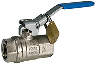 RIEGLER 103143-320.04 - Valvola a sfera di sicurezza con serratura o sfiato, MS vern. Rp 1/2, 1 pezzo